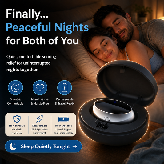 Couple sleeping peacefully with QuietRest — Peaceful Nights for Both of You